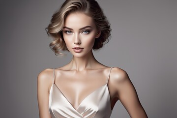 Fototapeta premium Elegant Woman with Classic Hollywood Glamour