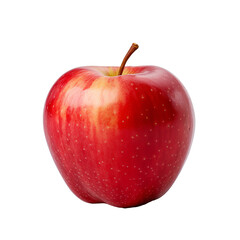 An illustration of a full-bodied, crisp apple, vividly colored, presented against a clear, transparent backdrop.