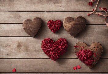 heart on wooden background