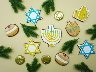 Celebrating Hanukkah. The concept of the Hanukkah holiday. 