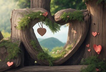 wooden bridge in the forest