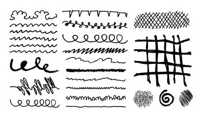 Set of vector brushes. Text frames and grunge patches. Highly detailed abstract vector backgrounds. - obrazy, fototapety, plakaty