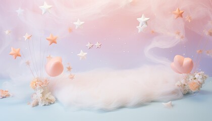 Newborn baby nest or crib backdrop, photoshop overlay,  pastel purple and pink colors