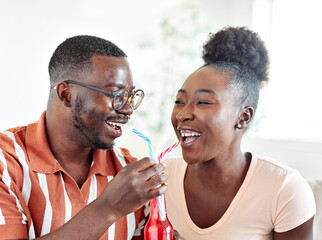 woman couple man happy love young sharing drink straw drinking together romantic cheerful bonding two refreshment dating bonding