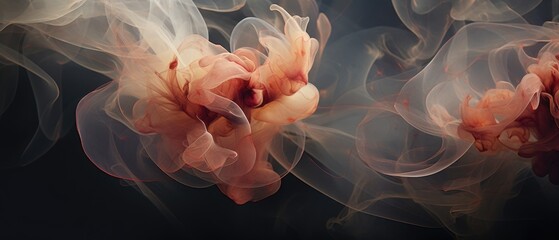 Beautiful abstract floral background in bright colors with smooth transitions on a dark background