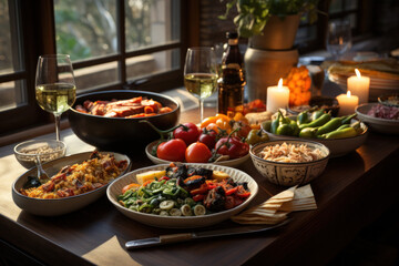 Festive Feast: A Culinary Wonderland of Joy, Bringing Loved Ones Together for a Merry Christmas Celebration (AI Generated) 