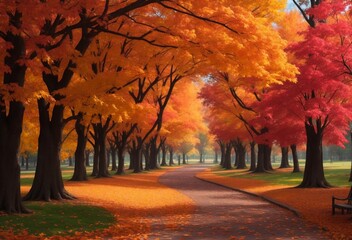 autumn trees in the park