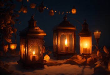 Christmas lantern in the night