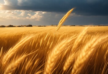 golden wheat field at sunset