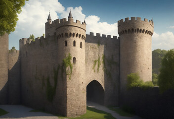 Fototapeta na wymiar medieval castle in the country