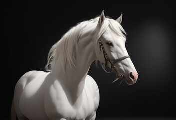 white horse portrait