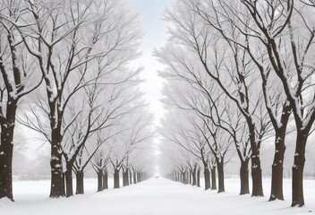 snow covered trees in the park