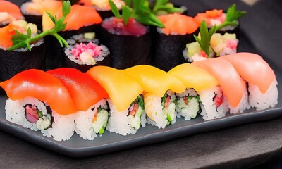 sushi and chopsticks