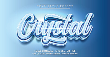 Editable Text Effect with Crystal Theme. Premium Graphic Vector Template.