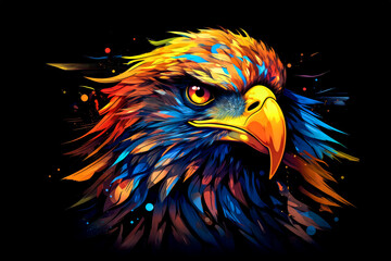 eagle head art illustration painting background new quality universal colorful 