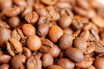 Roasted coffee beans. background. 