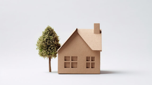 Eco-Friendly Paper Craft Model House: Sustainable Architecture Image Collection