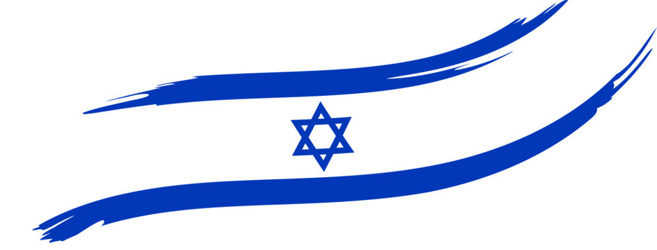 Israel Independence Day National Flag Brush Stroke