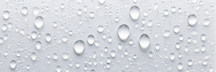 Water drops on a white background. - obrazy, fototapety, plakaty