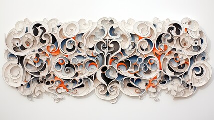 abstract paper curve line elegance art sculpture design background, Generative Ai