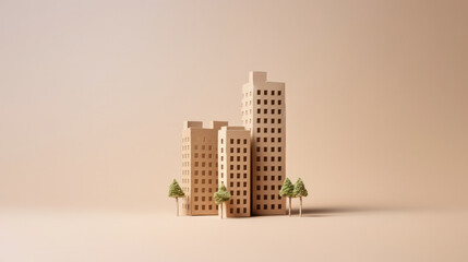 Sustainable Design: Recycled Paper High-Rise in Studio Setting