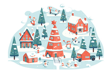 A marvellous small village in the mountains at Christmas time