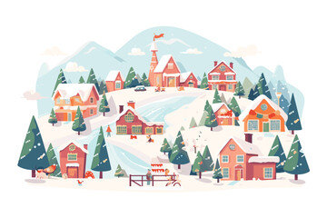 A marvellous small village in the mountains at Christmas time