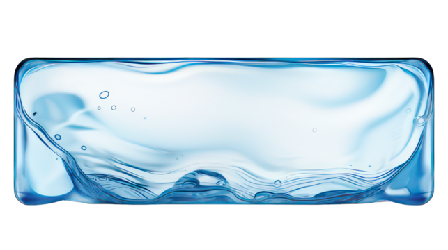 Water surface in rectangle form isolated on white created with Generative AI