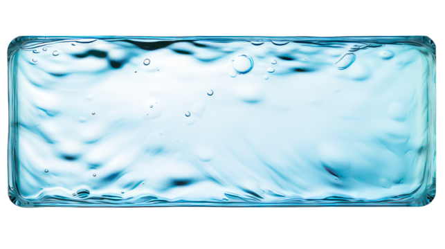 Water surface in rectangle form isolated on white created with Generative AI