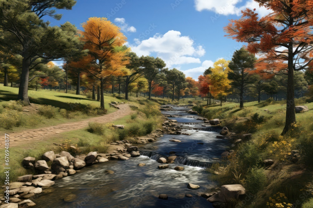 Poster serene journey through the enchanting canopy generative ai