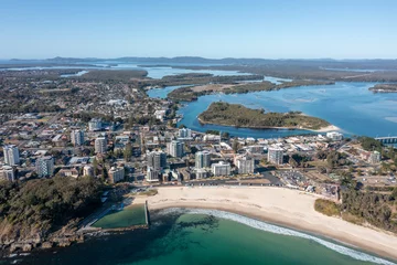 Fotobehang Aerial of the town of forster and wallis lakes on the New South Wales north coast, Australia. © 169169