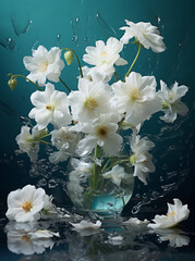Fabulous white flowers and clear water