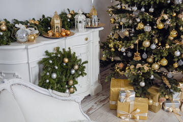 christmas tree and decorations