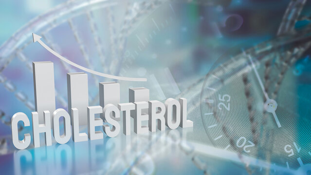 The white Cholesterol on dan background for medical and sci concept 3d rendering.