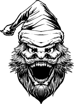 recommend clip art: the monster santa claus line art vector