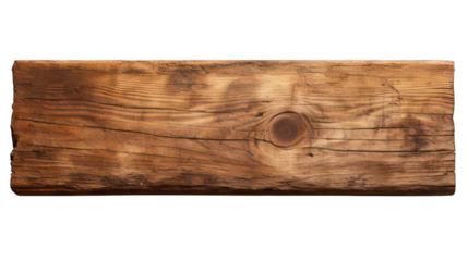 Rustic wooden plank isolated on white created with Generative AI