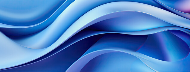 illustration of an abstract blue wavy and shiny background