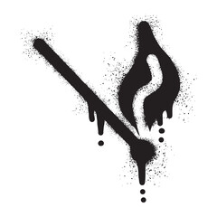 Burning match graffiti with black spray paint art  © anakcikal978