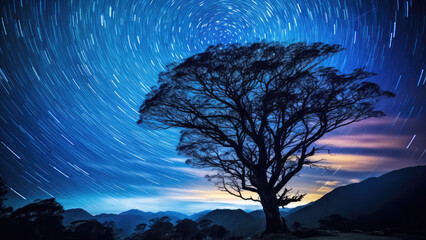 Starry Night Landscape, Timelapse