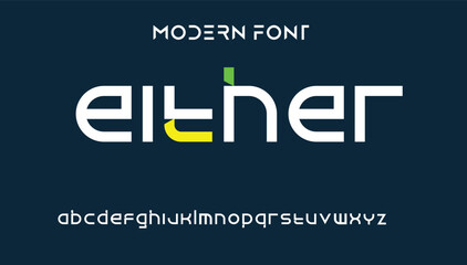Sports minimal tech font letter set. Luxury vector typeface for company. Modern gaming fonts logo design. - obrazy, fototapety, plakaty