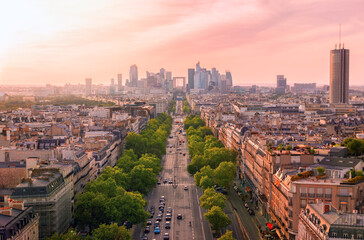 Paris from the roof of the Triumphal Arch - obrazy, fototapety, plakaty
