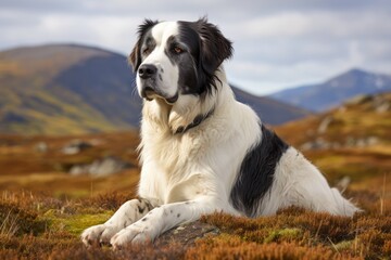 Landseer Dog - Portraits of AKC Approved Canine Breeds - obrazy, fototapety, plakaty