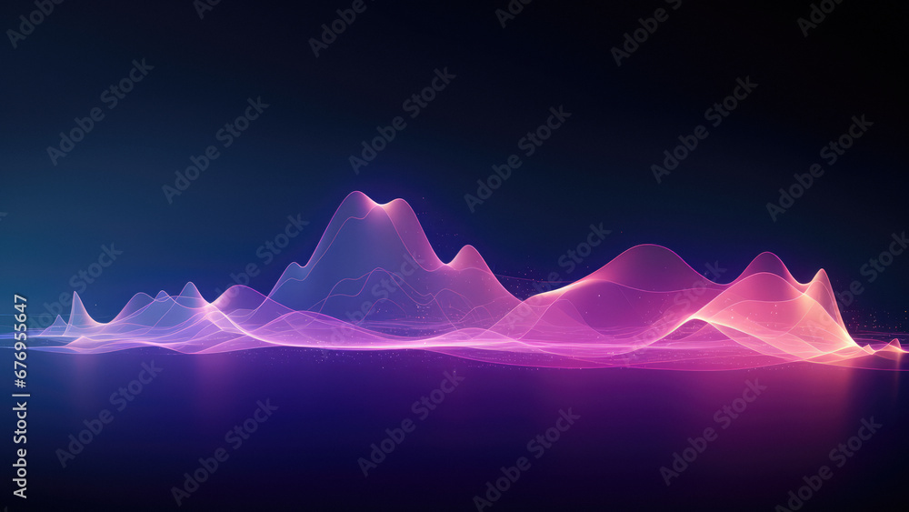 Canvas Prints digital technology landscape with chart wave