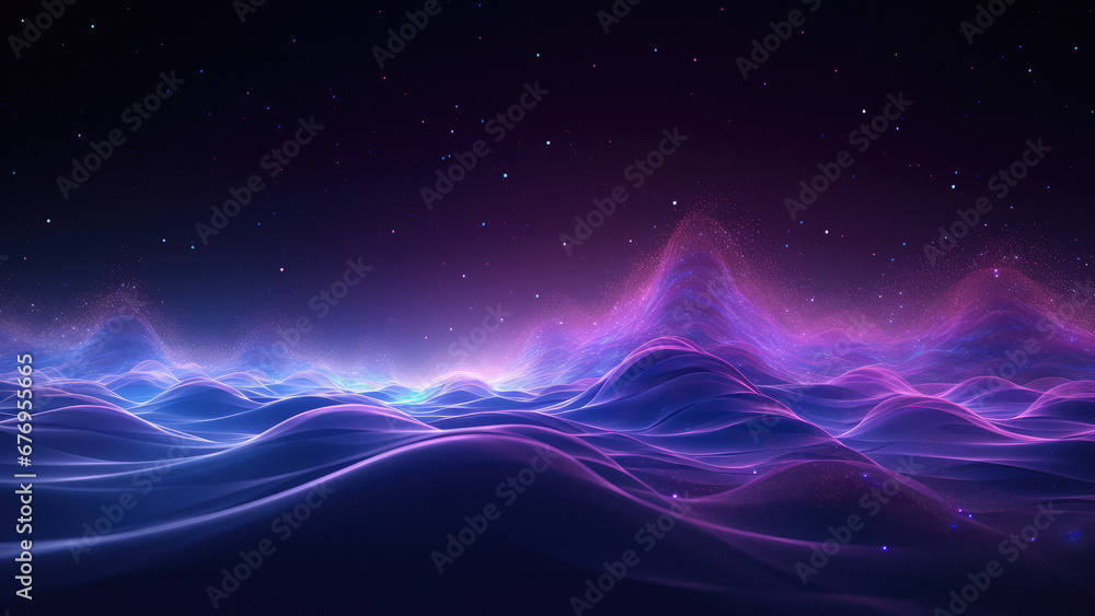 Canvas Prints digital technology landscape with chart wave