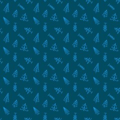 Christmas tree seamless pattern for wrapping paper and fabrics and linens and kids clothes print