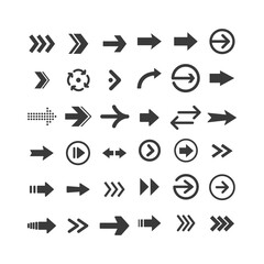 Arrow icon collection. Arrows simple flat icons.