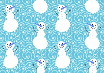 Christmas candy seamless snowman pattern for wrapping paper and fabrics and linens and new year accessories