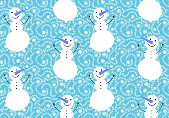 Christmas candy seamless snowman pattern for wrapping paper and fabrics and linens and new year accessories