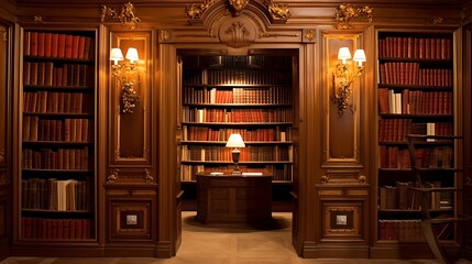 A library with a hidden door that leads to a secret reading room.
