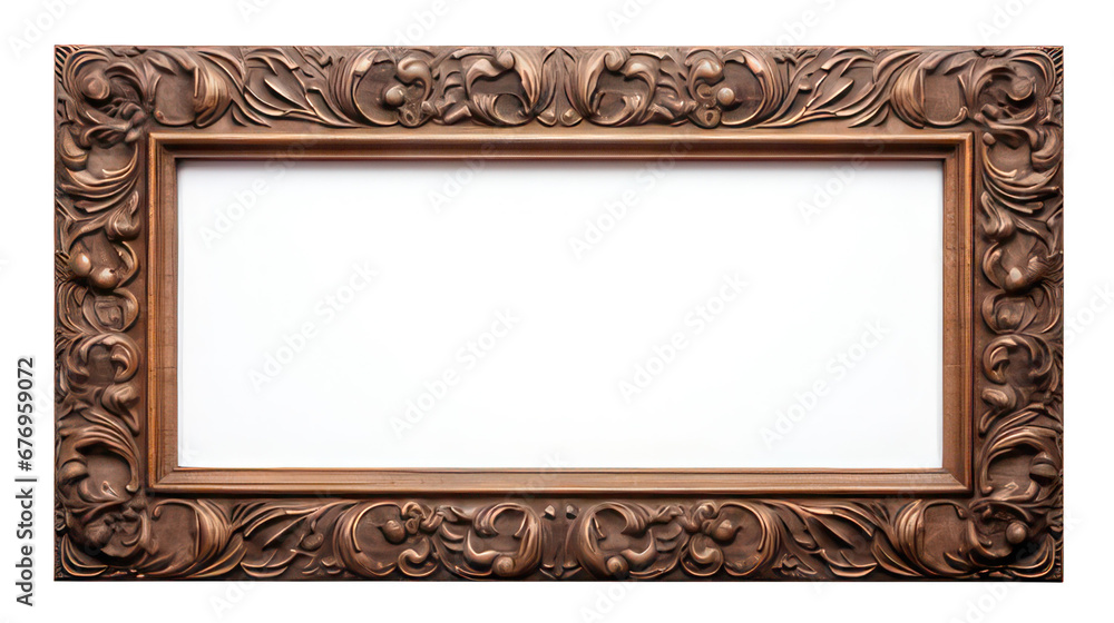 Poster wooden picture frame isolated on white created with generative ai